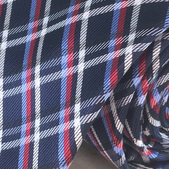 US POLO ASSOCIATION NAVY RED WHITE & BLUE PLAID NECKTIE - Picture 12 of 12